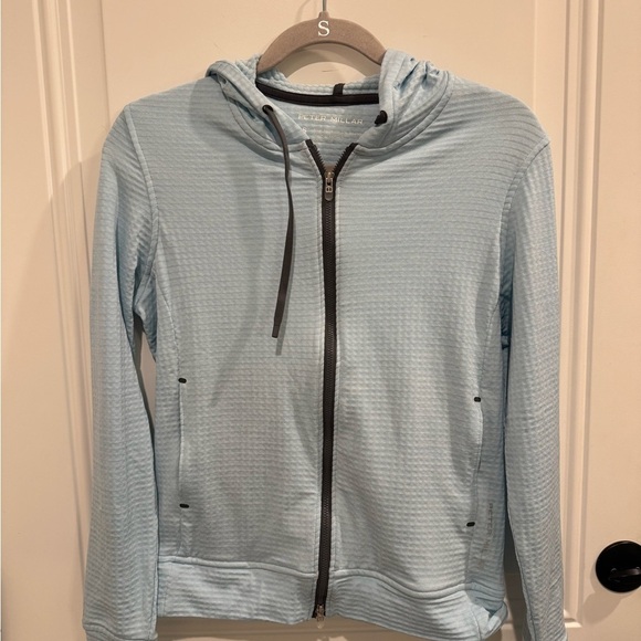 Peter Millar Tops - Peter Millar Baby Blue Hooded Zip Up